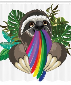 Indolent Jungle Animal Sloth Shower Curtain, Add a Relaxing Vibe to Your Bathroom