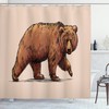 Ink Art Wildlife Beast Shower Curtain With Bear Print, Perfect For Rustic Bathroom Decor
