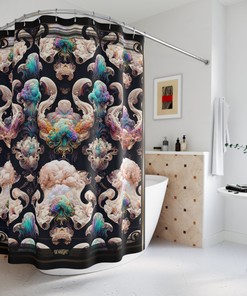 Inkburst Octopi Shower Curtain with SS10033 Print Design 