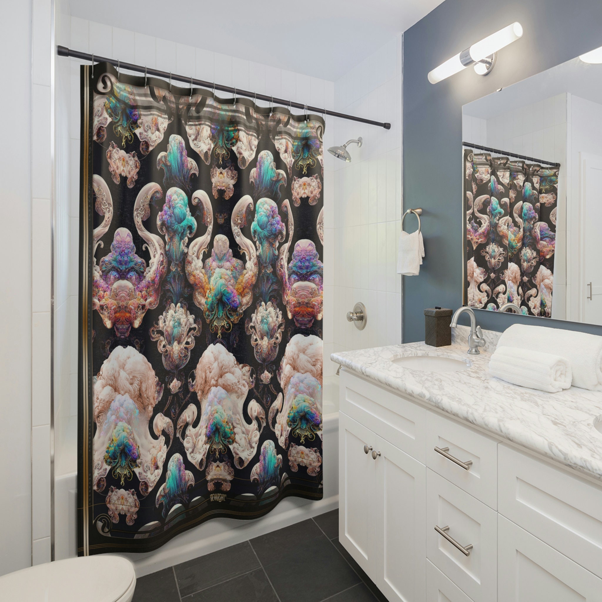 Inkburst Octopi Shower Curtain with SS10033 Print Design