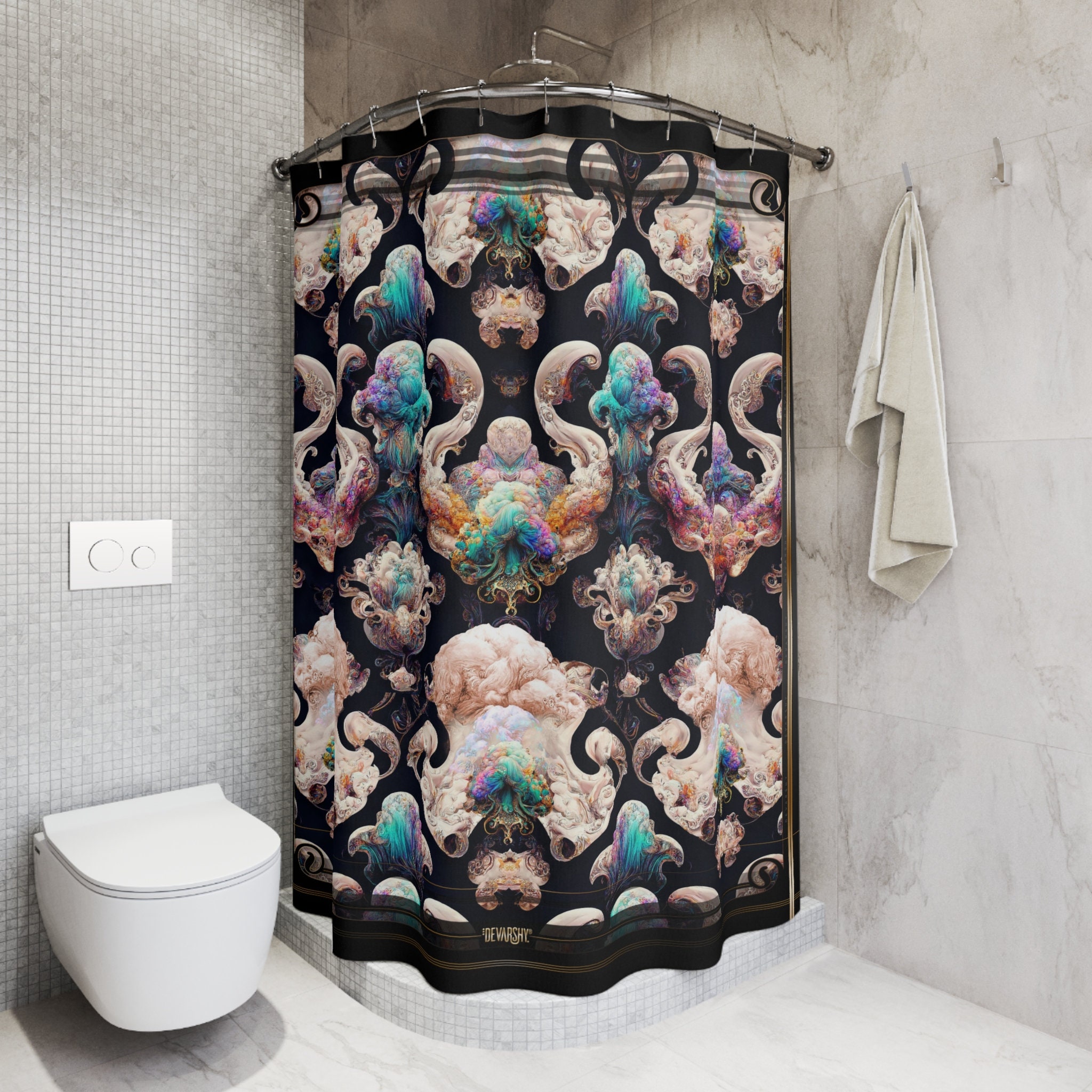 Inkburst Octopi Shower Curtain with SS10033 Print Design