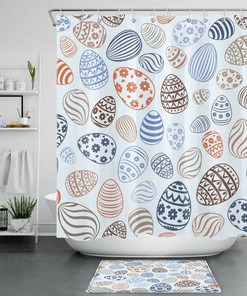 Innocent Easter Eggs With Vintage Shower Curtains Print Waterproof Fabric Bathroom Shower Curtain
