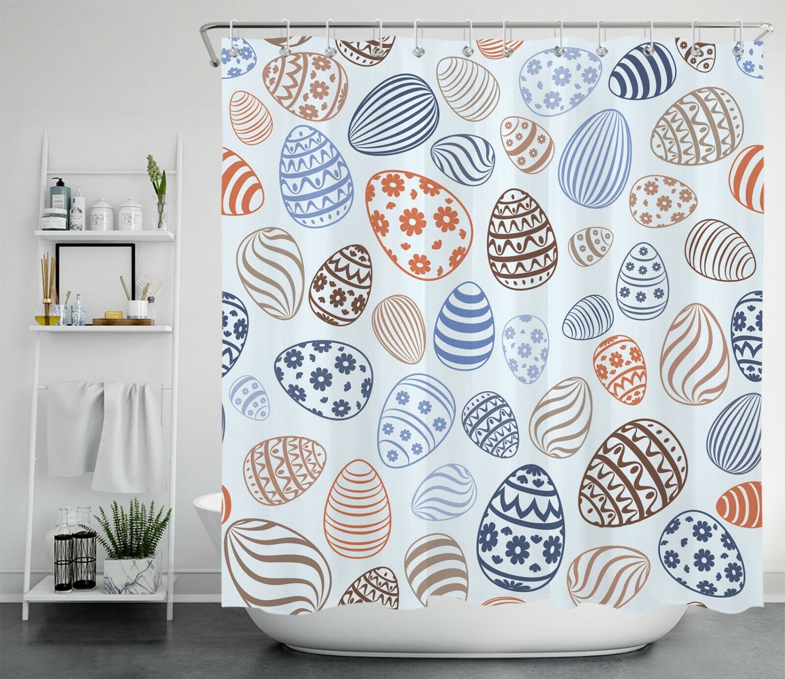 Innocent Easter Eggs With Vintage Shower Curtains Print Waterproof Fabric Bathroom Shower Curtain