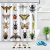 Insect Theme Bee Butterfly Dragonfly Shower Curtain Bath Waterproof Fabric for Bathroom Decor by Ikfashoni 