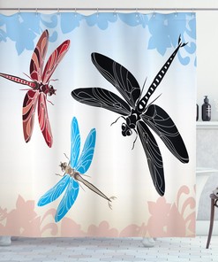 Insect Wing Print Dragonfly Shower Curtain For A Breezy Bath Session