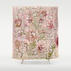 Inspiration Floral Shower Curtain with Inspiring Message Laugh Love Live