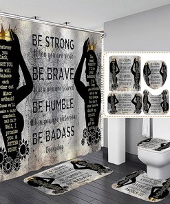Inspirational African American Shower Curtain with Quotes: Queen and King for Your Own Bathroom Kingdom