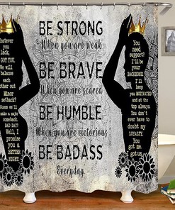 Inspirational African American Shower Curtain with Quotes: Queen and King for Your Own Bathroom Kingdom