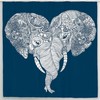 Inspirational Art Navy Elephant Heart Bath Curtain For Boho Bathroom 