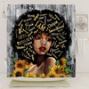 Inspirational Black Girl African American Shower Curtain With Afro Black Women Shower Curtain