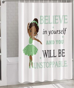 Inspirational Black Girl Dancer Shower Curtain - Celebrate Diversity and Empowerment - Waterproof Fabric