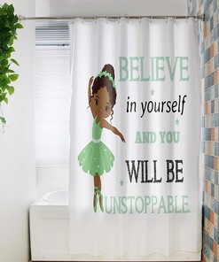 Inspirational Black Girl Dancer Shower Curtain - Celebrate Diversity and Empowerment - Waterproof Fabric