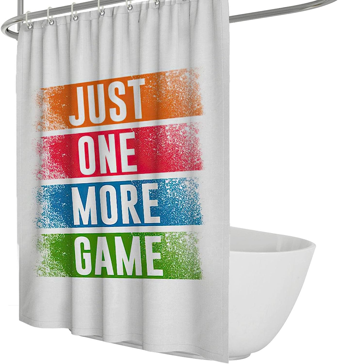 Inspirational Gaming Quote Shower Curtain for a Fun and Motivating Children's Bathroom