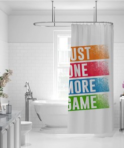 Inspirational Gaming Quote Shower Curtain for a Fun and Motivating Children's Bathroom