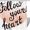 Inspirational Heart Lettering Shower Curtain For Motivational Bath
