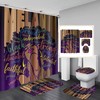 Inspirational Quote African Black Girl Shower Curtain with Cultural Motifs for Modern Bathroom 