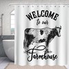 Inspirational Quote Black and White Shower Curtain - Farmhouse Bathroom Decor with Cow Print