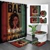 Inspirational Quote Boho African American Praying Girl Shower Curtain for Motivational Bathroom Decor 