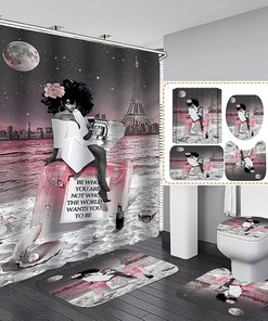 Inspirational Quotes African American Woman Full Moon Starry Sky Eiffel Tower Beach Perfume Fashion Bathroom Décor