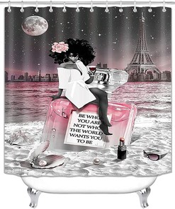 Inspirational Quotes African American Woman Full Moon Starry Sky Eiffel Tower Beach Perfume Fashion Bathroom Décor