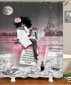 Inspirational Quotes African American Woman Full Moon Starry Sky Eiffel Tower Beach Perfume Fashion Bathroom Décor