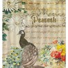 Inspirational Quotes and Peacock Flower Design Bath Shower Curtain