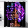 Inspirational Slogan African American Girl Fabric Shower Curtain For Bathroom Decor