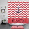 Inspirational Words Anchor Red Stripes Fabric Shower Curtain For Bathroom