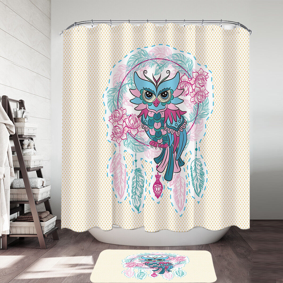 Inspiring Dreamcatcher And Owl Shower Curtain, A Must-Have For Your Bathroom Decorr.
