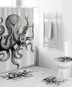 Inspiring Octopus Shower Curtain for Your Stylish Bathroom Look.