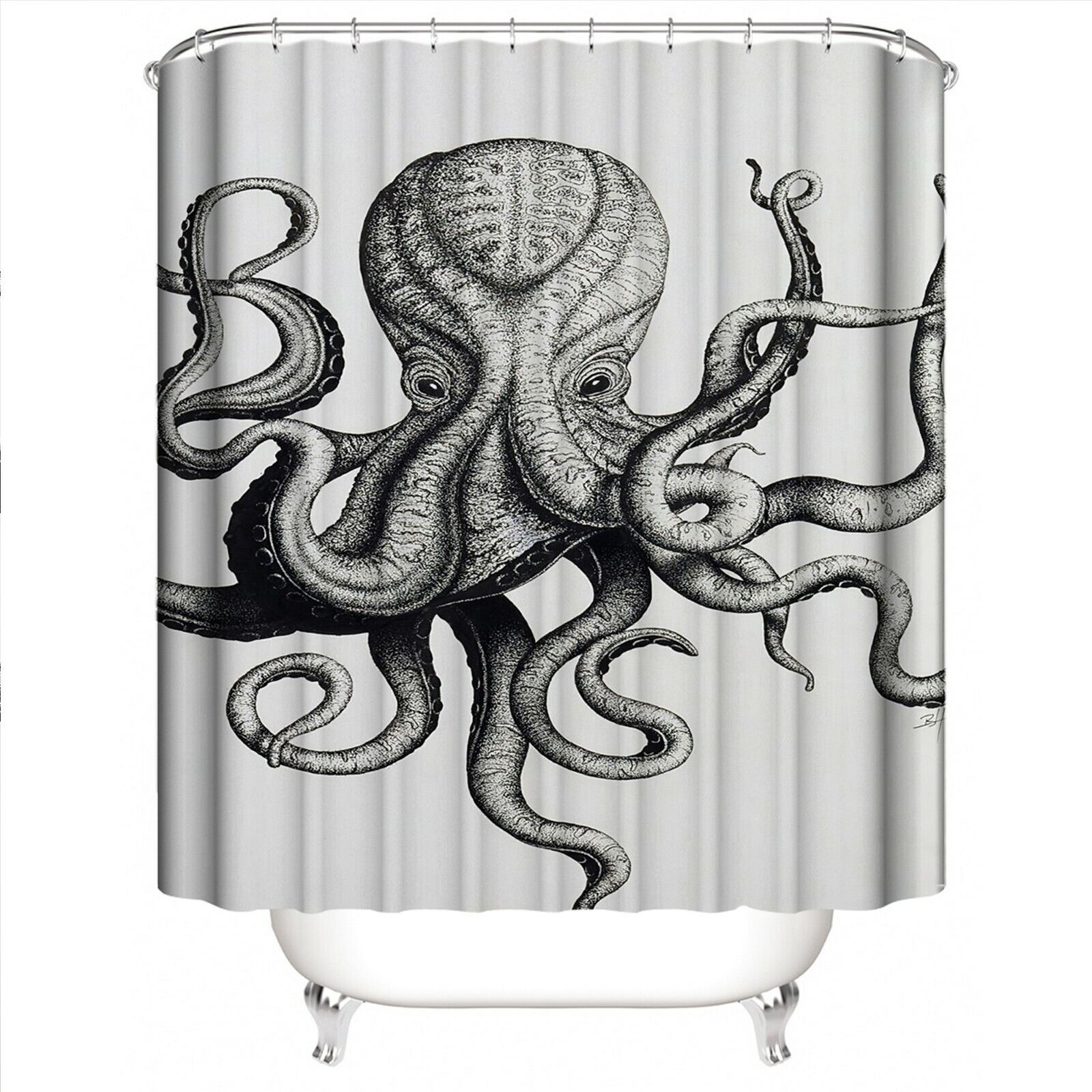 Inspiring Octopus Shower Curtain for Your Stylish Bathroom Look.