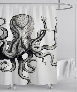 Inspiring Octopus Shower Curtain for Your Stylish Bathroom Look.
