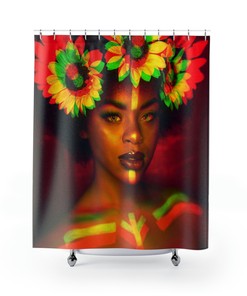 Inspiring Sunflower Soul Woman Shower Curtain for Bathroom Decor