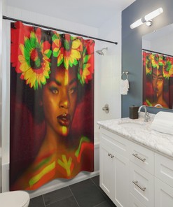 Inspiring Sunflower Soul Woman Shower Curtain for Bathroom Decor