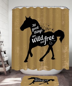 Inspiring and Positive Quote Horse Shower Curtain for Bathroom by Imirell 