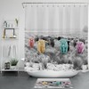 Interesting Cows Grassland Waterproof Shower Curtain Rustic Bathroom Decoration With Animal Design 