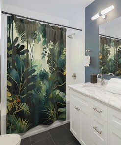 Introducing the Ethereal Foliage in Henri Rousseau Style Tropical Haven Shower Curtain