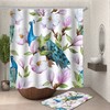 Invigorating Floral Peacock and Flowers Shower Curtain