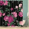 Invigorating Floral Shower And Bath Curtain With Roses And Petals Print, Beautiful Bathroom Decor