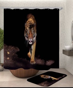Invigorating Tiger Shower Bath Curtain for Your Bathroom