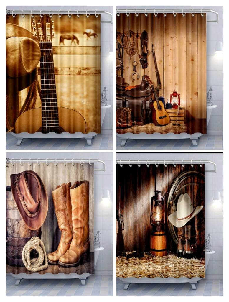 Invigorating Western Cowboy Cowgirl Shower And Bath Curtains For A Country And Rustic Bathroom Decor