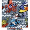 Inviting and Fun Shark and Octopus Shower Curtain - Waterproof Fabric with Underwater Adventure Print
