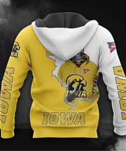Iowa Hawkeyes Skull 3D Hoodie Gifts For Fans - All Over Print Hoodies For Women