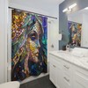 Iridescent Mermaid Mosaic Stained Glass Style Shower Curtain for Your Bathroom 