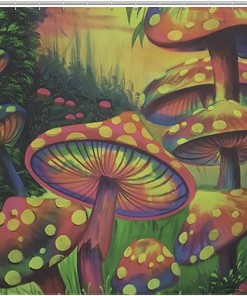 Iridescent Mushrooms Shower Curtain for Bathroom/Woodland Hotel Home Decor - Add a Touch of Magic to Your Space. 