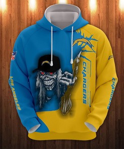Iron Maiden Los Angeles Chargers Pullover 3D Hoodie Gifts For Fans - 3D Hoodies For Men Graphic