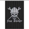 Iron Worker Skull Modern Shower Curtain for Industrial Bathroom