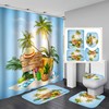 Island Vibes Pineapples Fruits Print Shower Curtain 