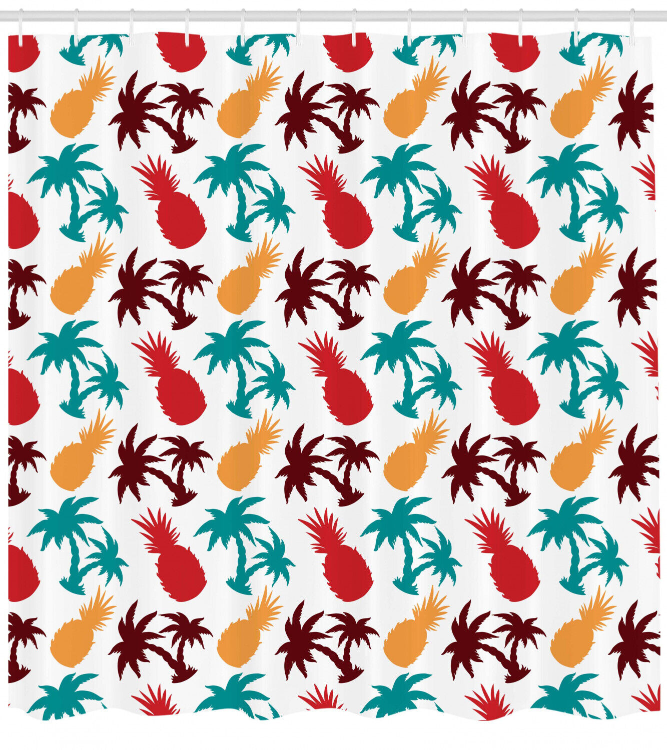 Island Vibes with Palm Trees Print Shower Curtain for Bathroom
