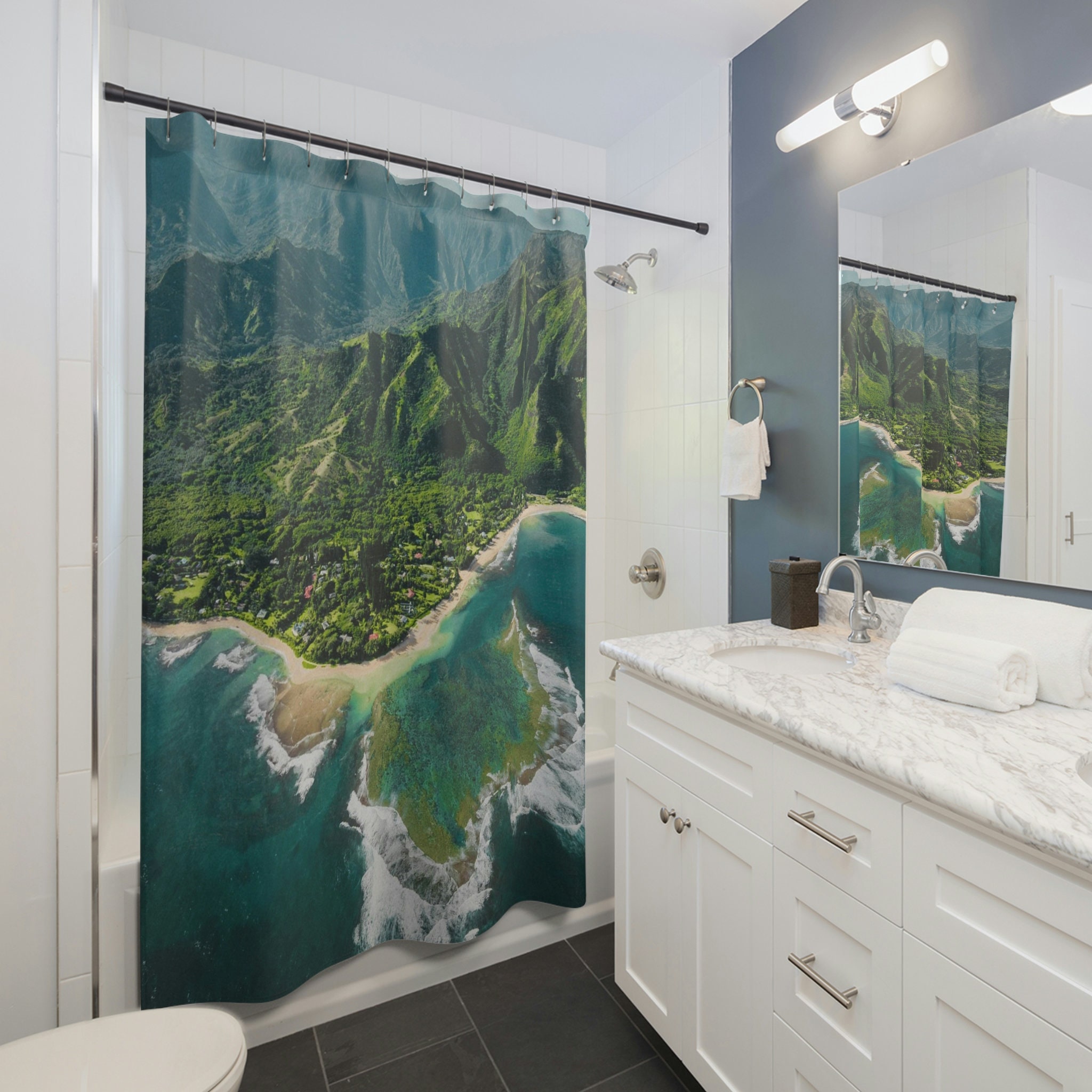 Island View Hawaii Shower Curtain For Beautiful Bathroom Decor